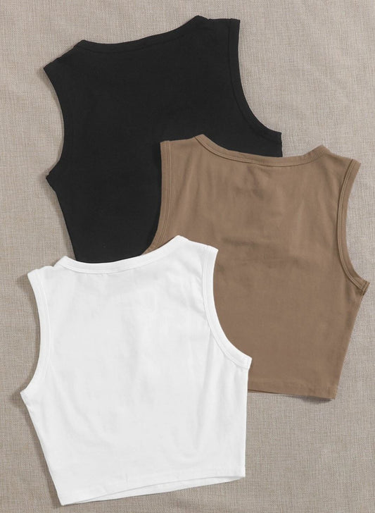 Round Neck Crop Tank