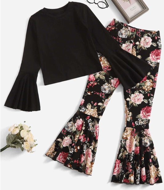 Flare Floral Girls Set