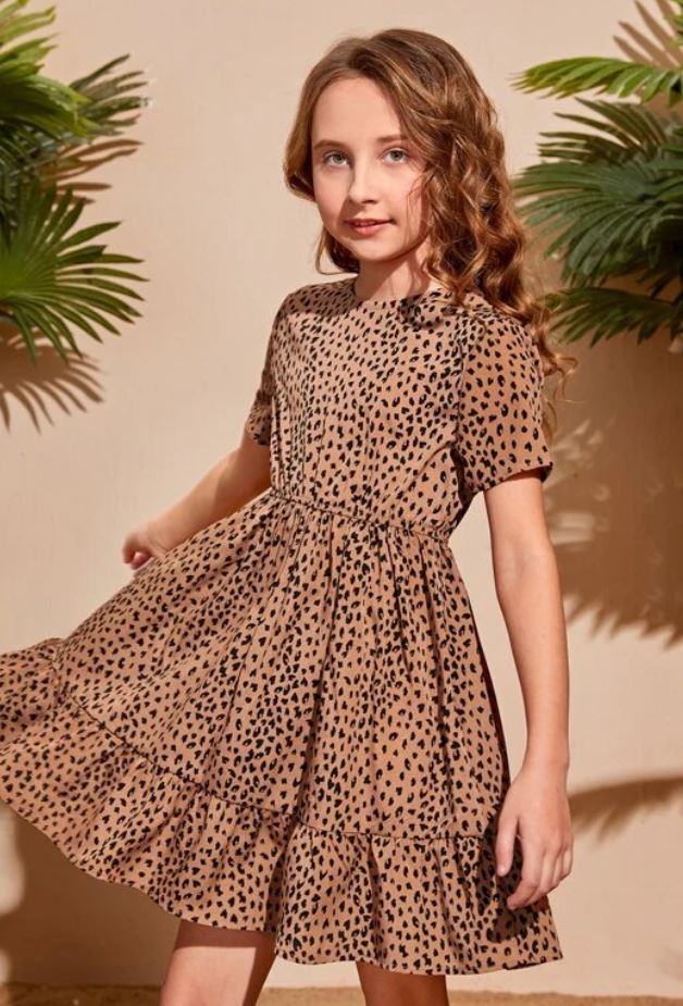 Spotted Print Key Hole Dress